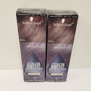 2 Schwarzkopf Dark Cool Color Boost Vibrancy Booster Hair Treatment 1 fl.oz ea